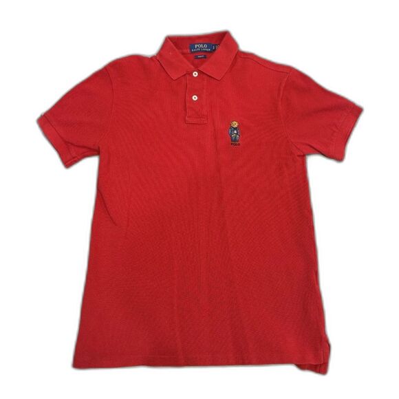 Polo Ralph Lauren Red Polo Bear Slim Fit Polo Shirt Men's Small - Picture 1 of 4